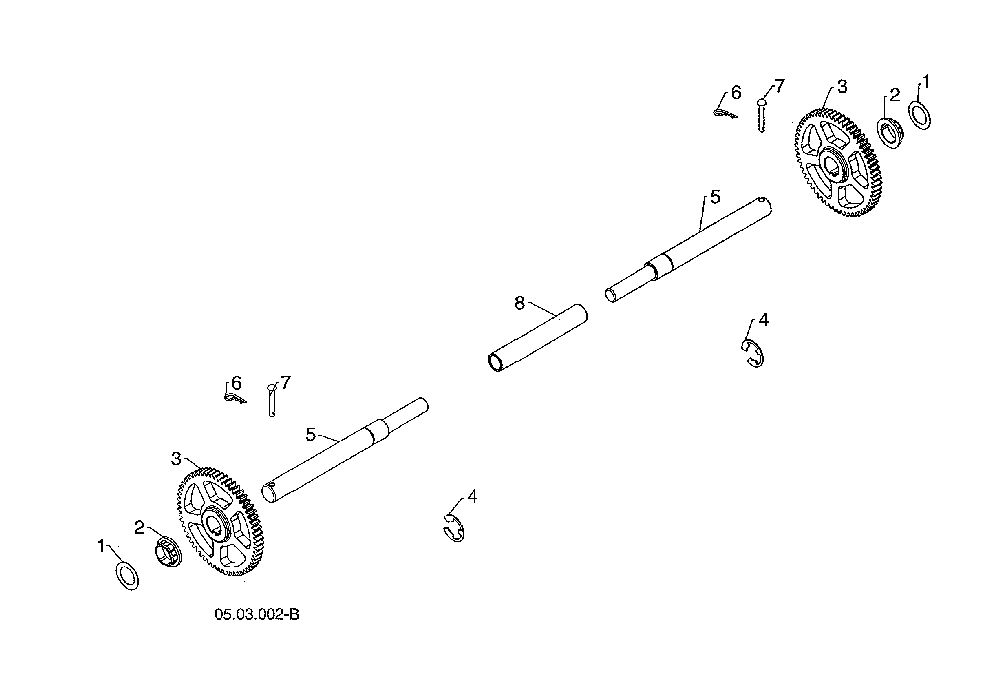 Axle/gears Diagram and Parts List for 96193010106  Husqvarna Snow Blower