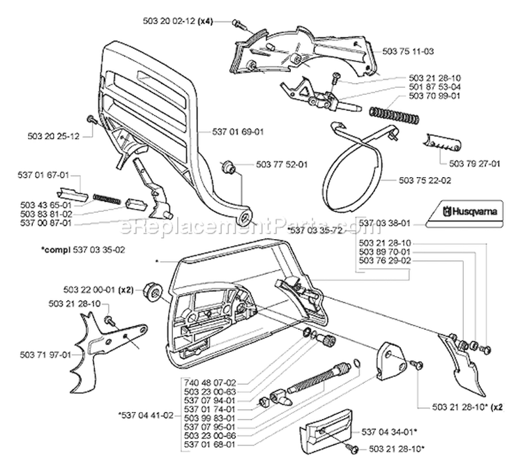 Page C Diagram and Parts List for 385XP EPA 2005-03 Husqvarna Chainsaw
