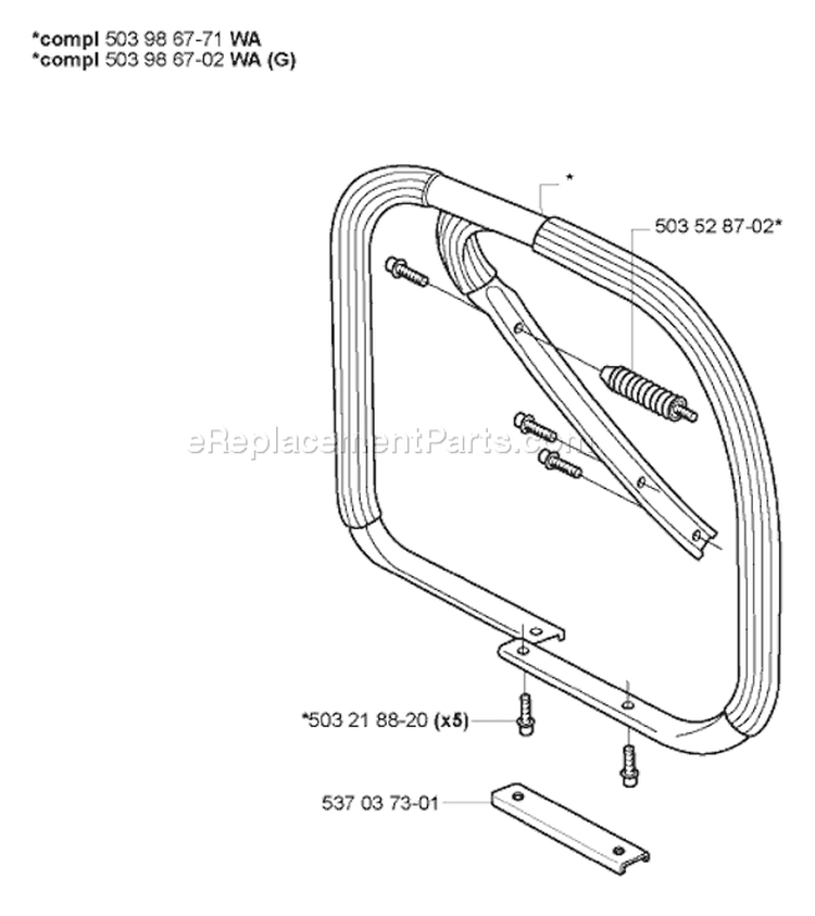 Page H Diagram and Parts List for 385XP EPA 2005-03 Husqvarna Chainsaw