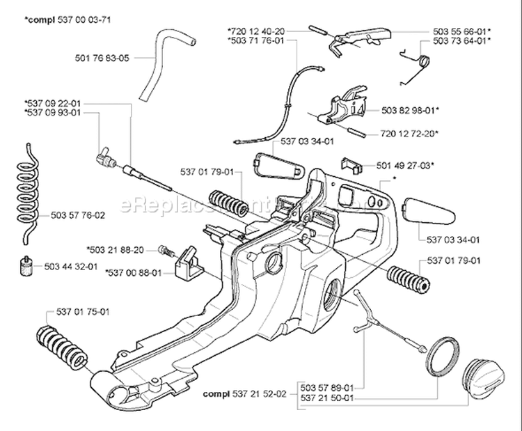 Page I Diagram and Parts List for 385XP EPA 2005-03 Husqvarna Chainsaw