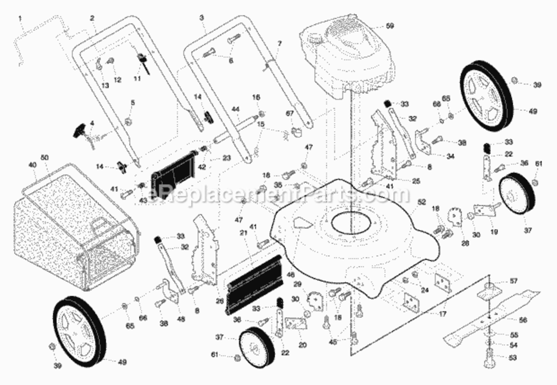 Page A Diagram and Parts List for 38808 2006 Husqvarna Lawn Mower