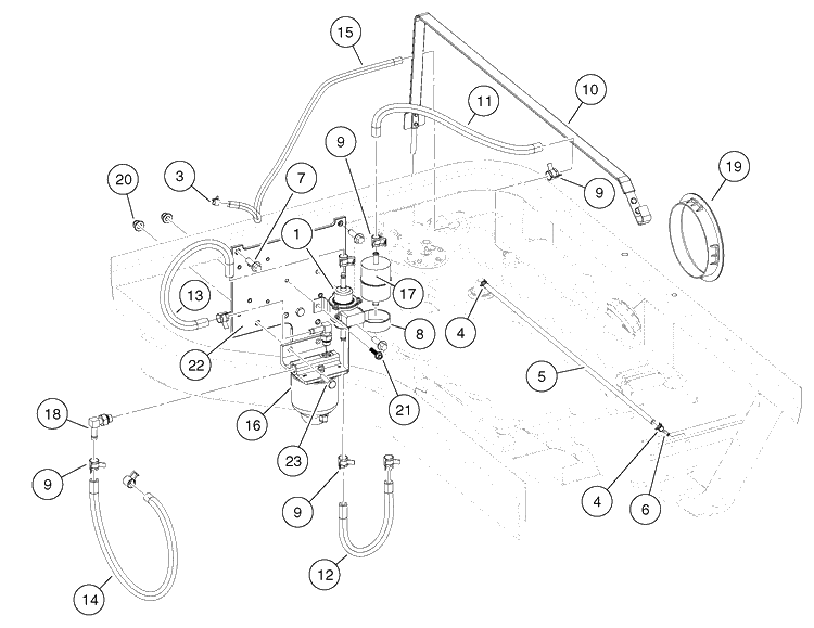 Fuel System - Diesel Diagram and Parts List for HUV4421GXP 2009 Husqvarna Lawn Tractor