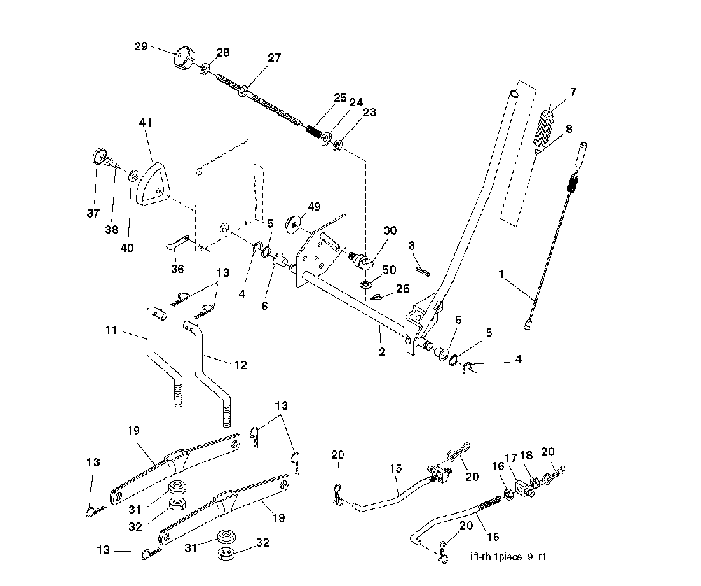 Mower Lift / Deck Lift Diagram and Parts List for CTH220TWIN (96061026400)(2010-01) Husqvarna Lawn Tractor