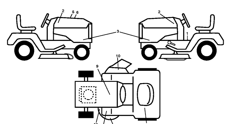 Decals Diagram and Parts List for YTH24V48LS (96043011603)(2011-08) Husqvarna Lawn Tractor