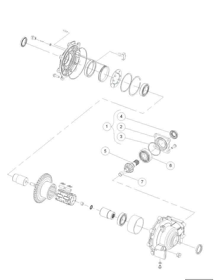 Front Differential (Input Components) Diagram and Parts List for HUV4421DXP 2006-11 Husqvarna Lawn Tractor