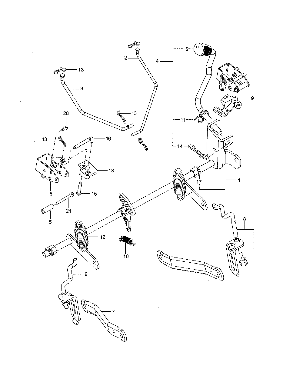 Brake/lift Diagram and Parts List for Z254-967324101-00  Husqvarna Lawn Mower