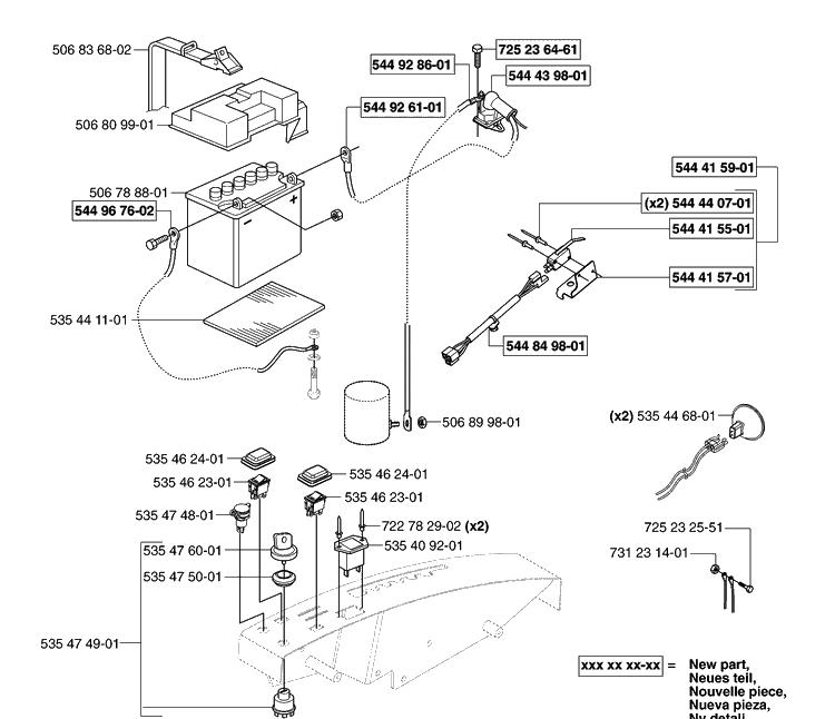 Electrical Diagram and Parts List for PR18AWD (965095001)(2007-03) Husqvarna Lawn Mower
