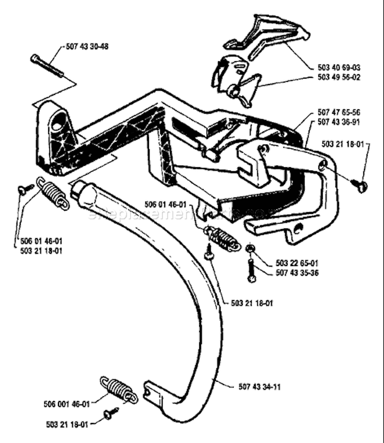 Page G Diagram and Parts List for 38 1989-05 Husqvarna Chainsaw