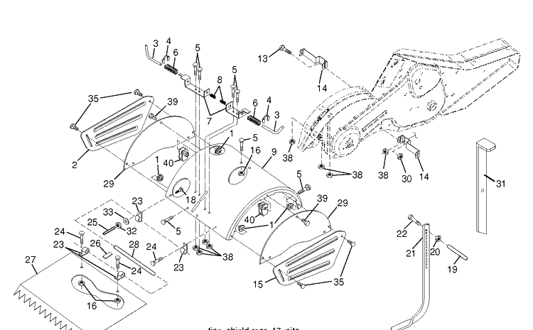 Tine Shield Diagram and Parts List for DRT900E (96093002304)(2016-09) Husqvarna Cultivator