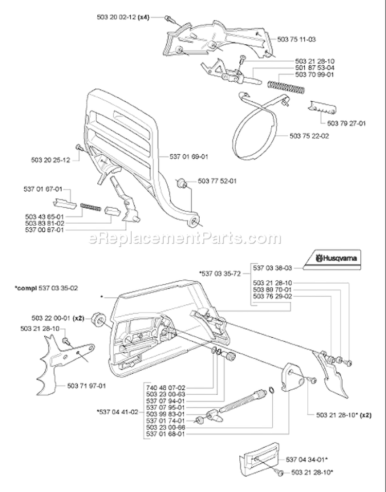 Page C Diagram and Parts List for 385EPA 385 EPA 2006-10 Husqvarna Chainsaw