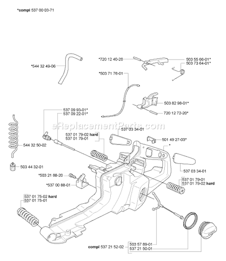 Page H Diagram and Parts List for 385EPA 385 EPA 2006-10 Husqvarna Chainsaw