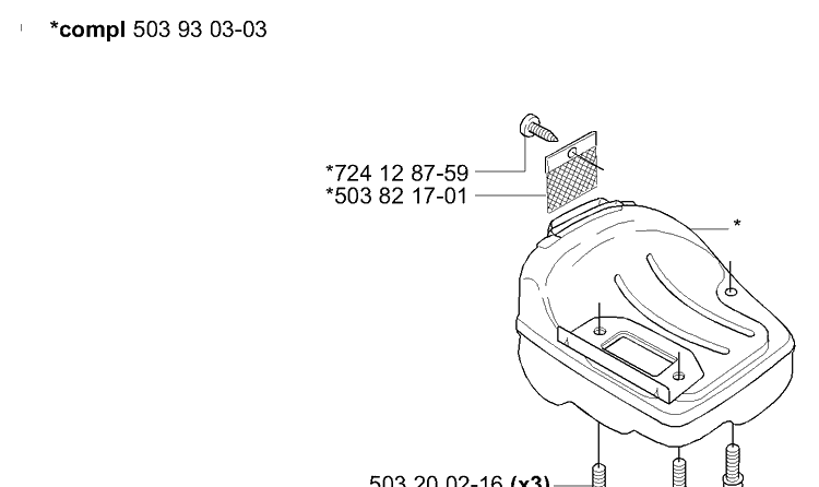 Muffler Diagram and Parts List for 338XPT 2006-01 Husqvarna Chainsaw