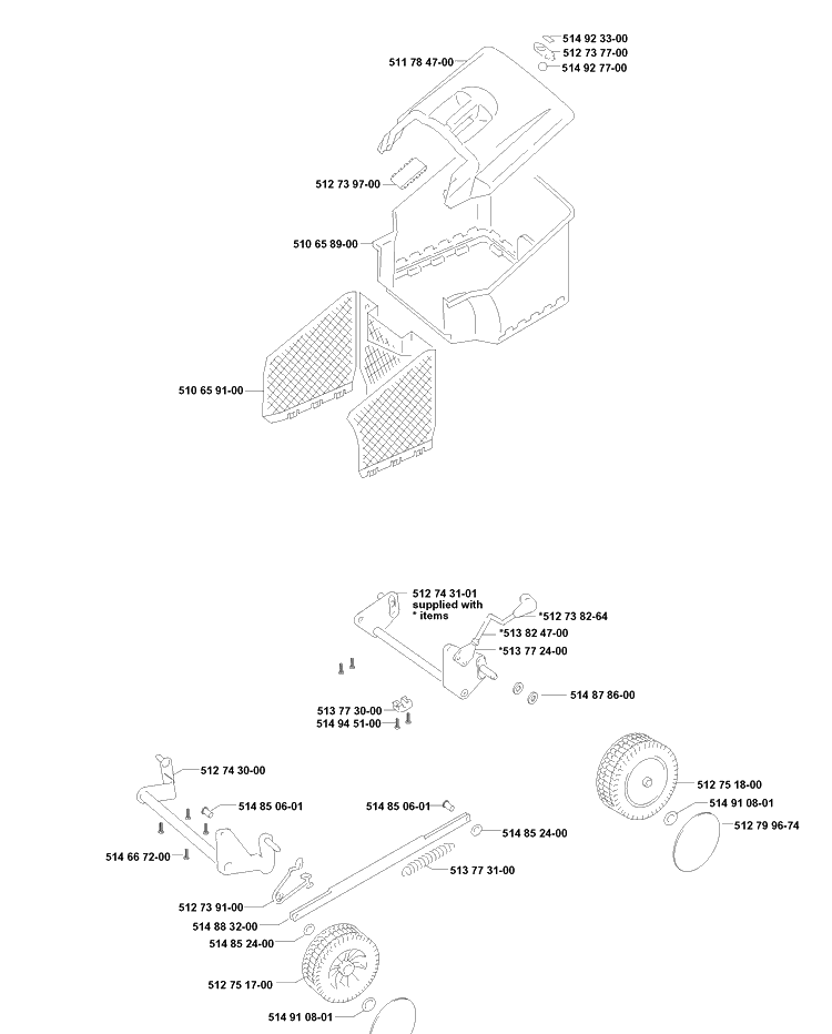 Wheel And Depth Stake Assembly 7 Diagram and Parts List for 43EL ROYAL Husqvarna Lawn Mower