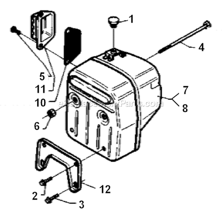 Muffler Diagram and Parts List for 394XP 1992-10 Husqvarna Chainsaw