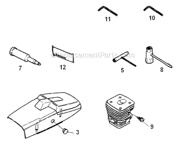 Accessories Diagram and Parts List for 394XP 1992-10 Husqvarna Chainsaw
