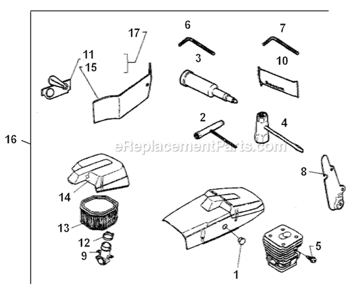 Page Q Diagram and Parts List for 394XP 1994-01 Husqvarna Chainsaw