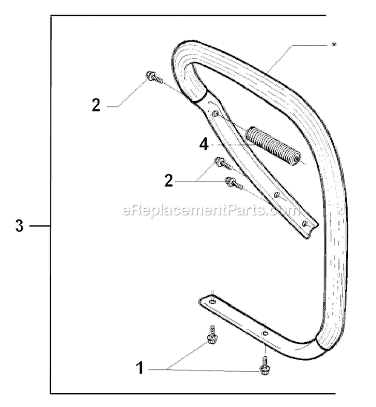Handle Diagram and Parts List for 394XP 1996-01 Husqvarna Chainsaw