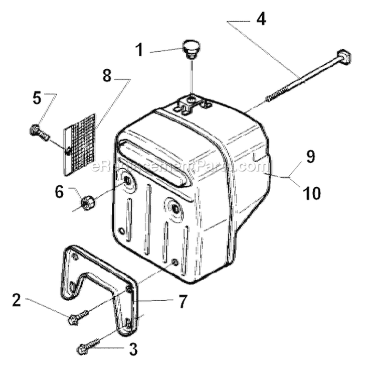 Muffler Diagram and Parts List for 394XP 1996-01 Husqvarna Chainsaw
