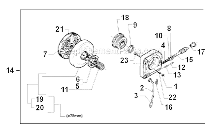 Clutch & Oil Pump Diagram and Parts List for 394XP 1996-01 Husqvarna Chainsaw