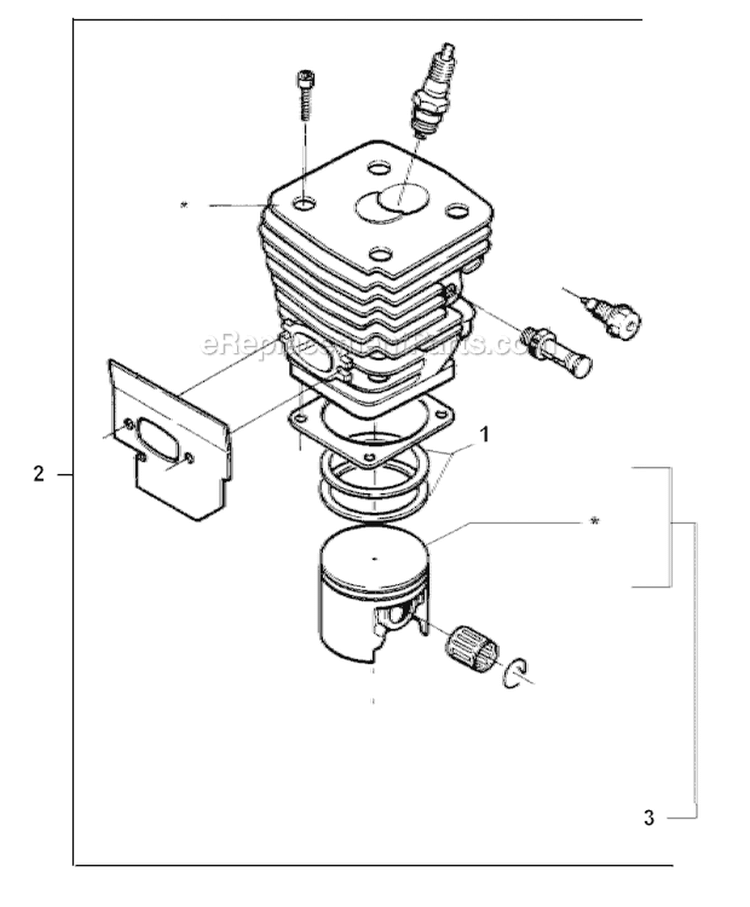 Page J Diagram and Parts List for 394XP 1998-03 Husqvarna Chainsaw