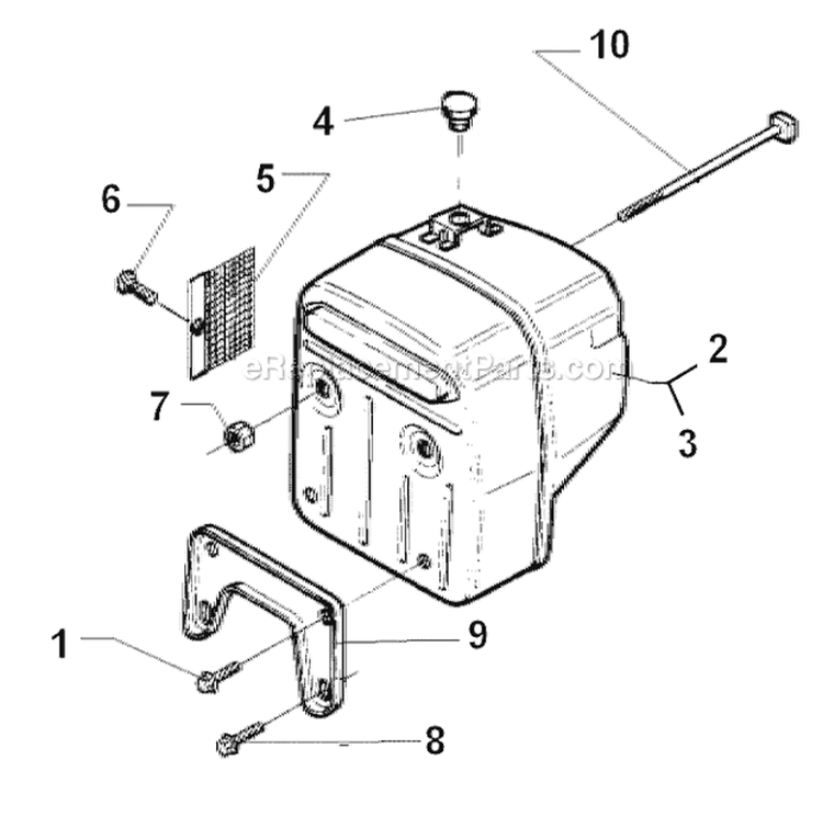 Muffler Diagram and Parts List for 394XP 1998-03 Husqvarna Chainsaw