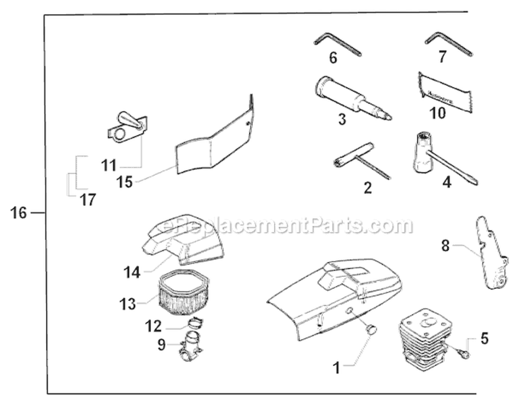 Accessories Diagram and Parts List for 394XP 1998-03 Husqvarna Chainsaw