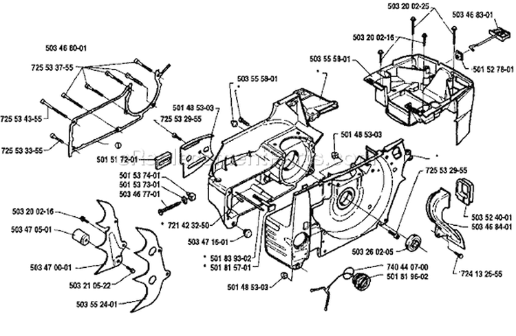 Page D Diagram and Parts List for 394 1992-01 Husqvarna Chainsaw