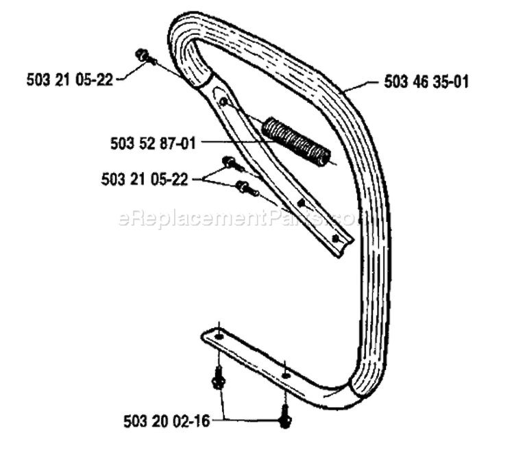 Page E Diagram and Parts List for 394 1992-01 Husqvarna Chainsaw
