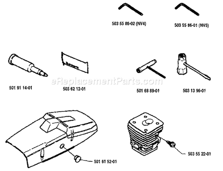 Page O Diagram and Parts List for 394 1992-02 Husqvarna Chainsaw
