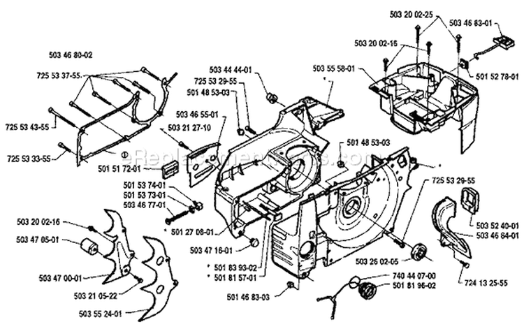Page D Diagram and Parts List for 394 1992-02 Husqvarna Chainsaw