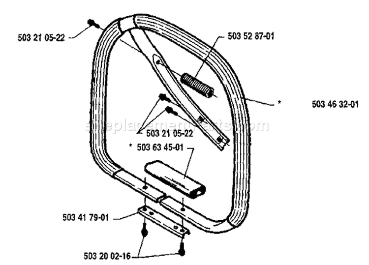Page F Diagram and Parts List for 394 1992-02 Husqvarna Chainsaw