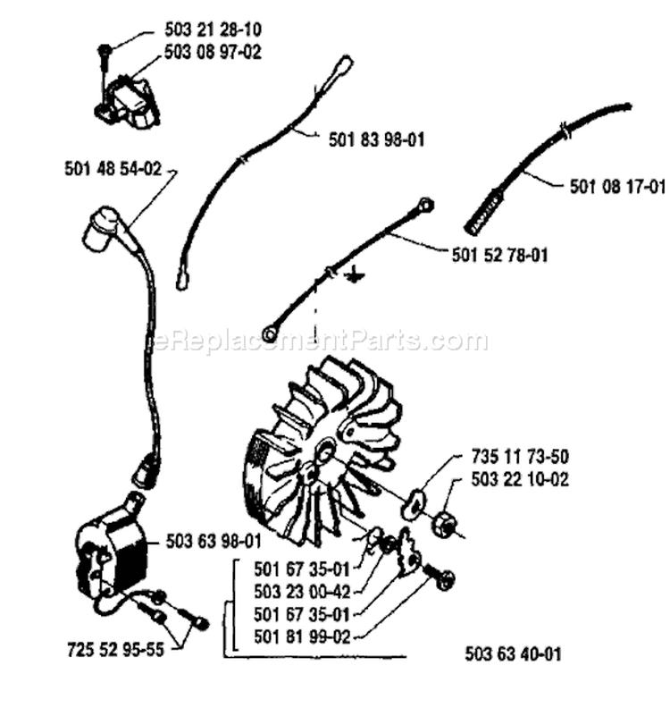 Page G Diagram and Parts List for 394 1992-02 Husqvarna Chainsaw