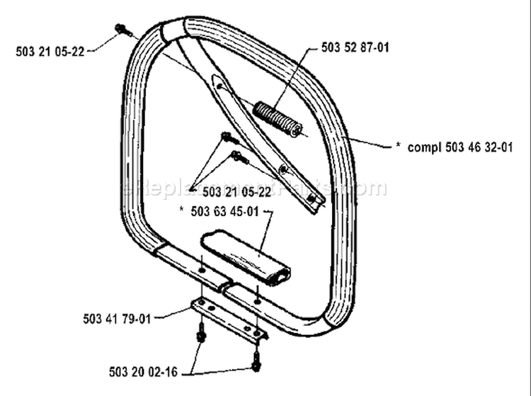 Page O Diagram and Parts List for 394 1994-01 Husqvarna Chainsaw