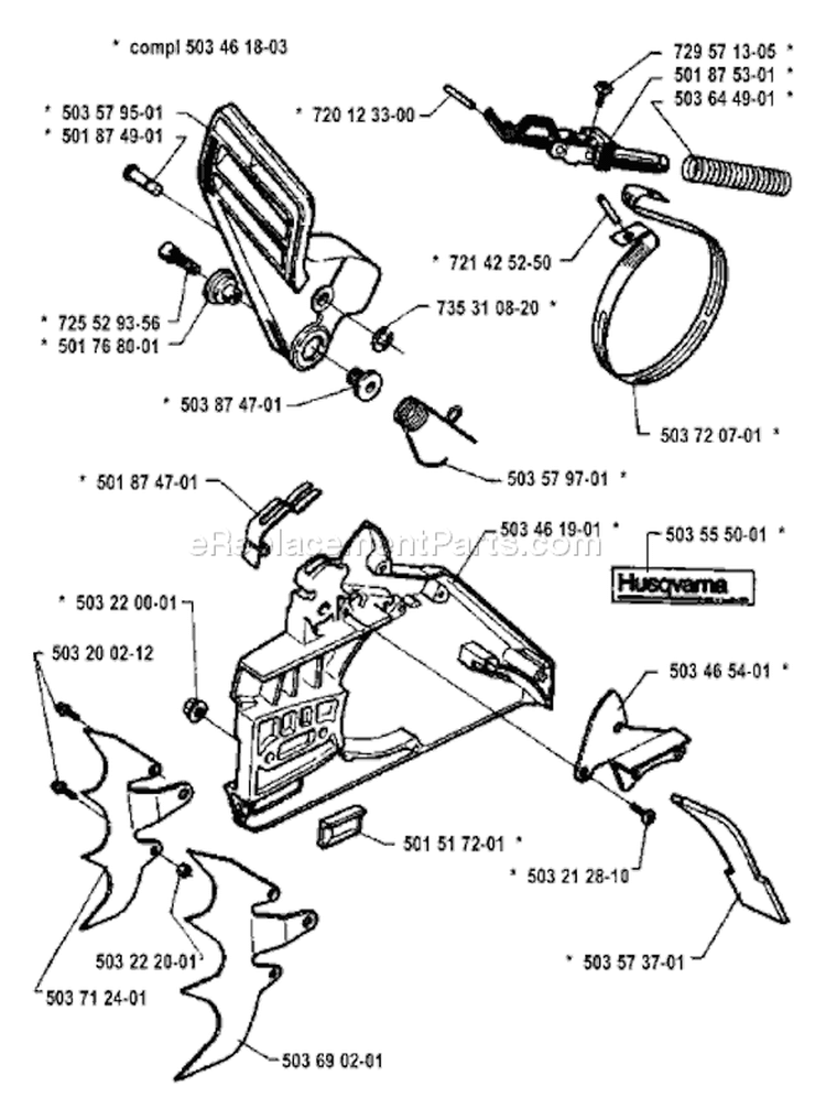 Page C Diagram and Parts List for 394 1994-01 Husqvarna Chainsaw