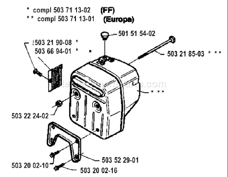 Page I Diagram and Parts List for 394 1994-01 Husqvarna Chainsaw