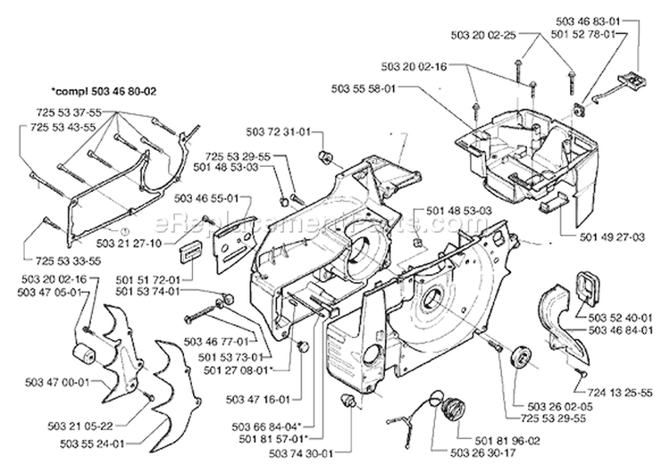Page D Diagram and Parts List for 394 1996-01 Husqvarna Chainsaw