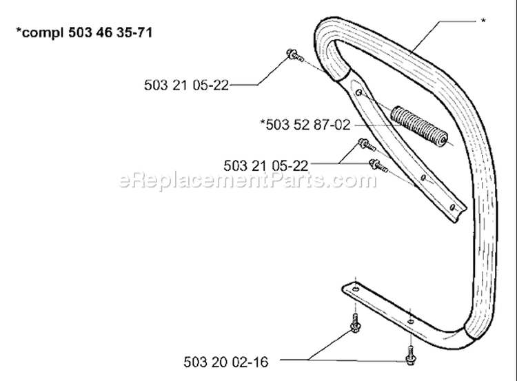 Page G Diagram and Parts List for 394 1996-01 Husqvarna Chainsaw