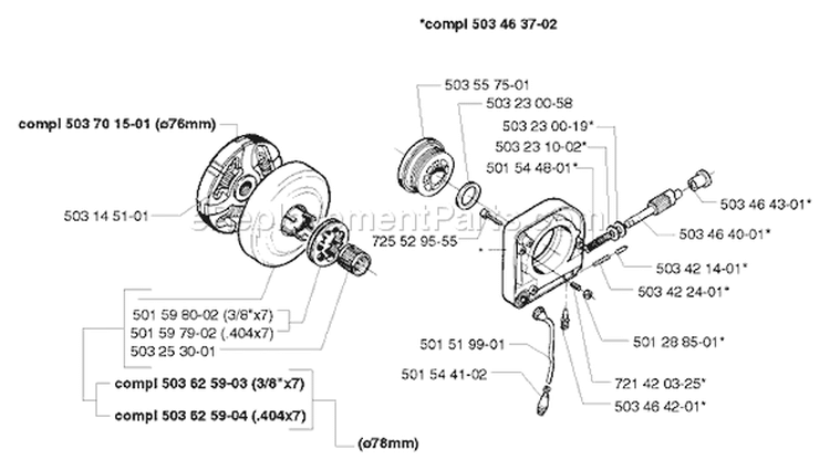 Page J Diagram and Parts List for 394EPA 394 EPA 1998-03 Husqvarna Chainsaw