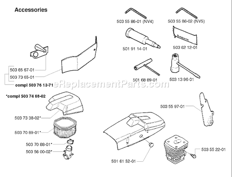 Page Q Diagram and Parts List for 394EPA 394 EPA 1998-03 Husqvarna Chainsaw