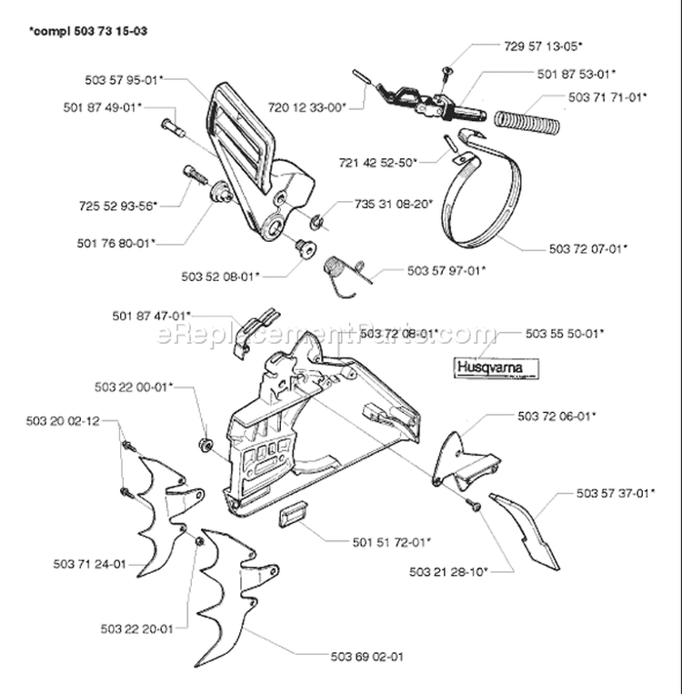 Page D Diagram and Parts List for 394EPA 394 EPA 1998-03 Husqvarna Chainsaw