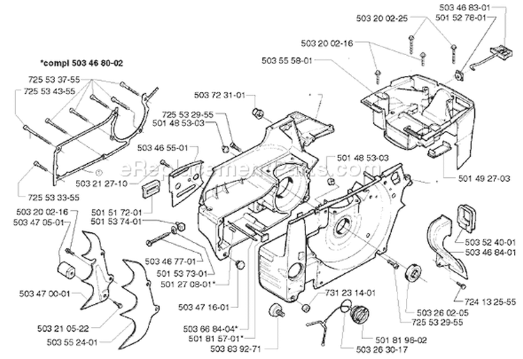 Page E Diagram and Parts List for 394EPA 394 EPA 1998-03 Husqvarna Chainsaw