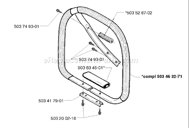 Page F Diagram and Parts List for 394EPA 394 EPA 1998-03 Husqvarna Chainsaw