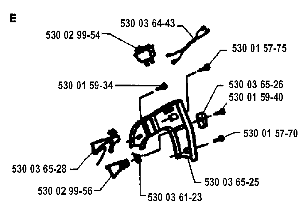 Handle And Controls Diagram and Parts List for 18H 19941400001-19953200000 Husqvarna Trimmer