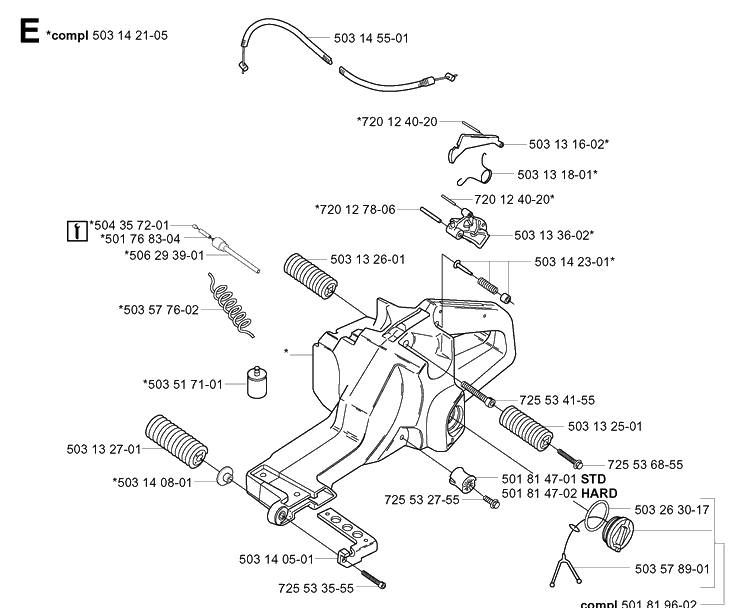 Fuel Tank Diagram and Parts List for 3120 20013500001-Current Husqvarna Chainsaw