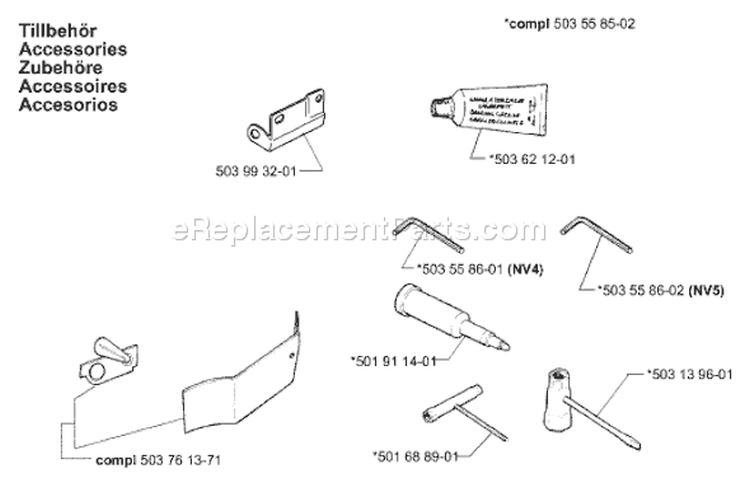 Page A Diagram and Parts List for 395 2001-01 Husqvarna Chainsaw