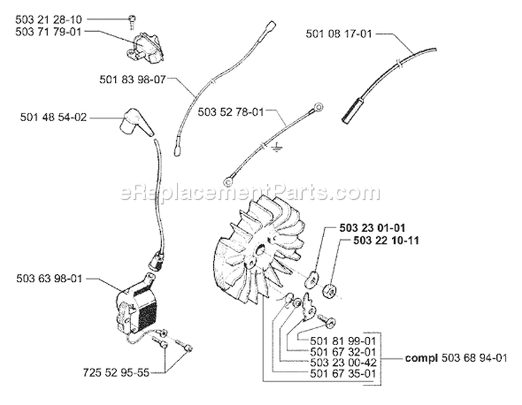 Page J Diagram and Parts List for 395EPA 395 EPA 2001-01 Husqvarna Chainsaw