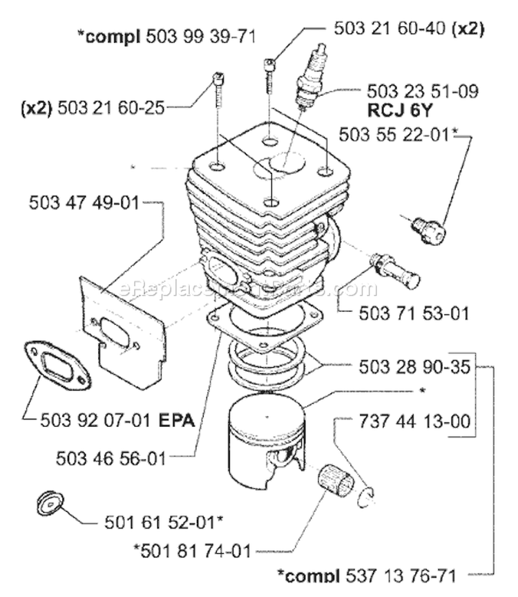 Page L Diagram and Parts List for 395EPA 395 EPA 2001-01 Husqvarna Chainsaw