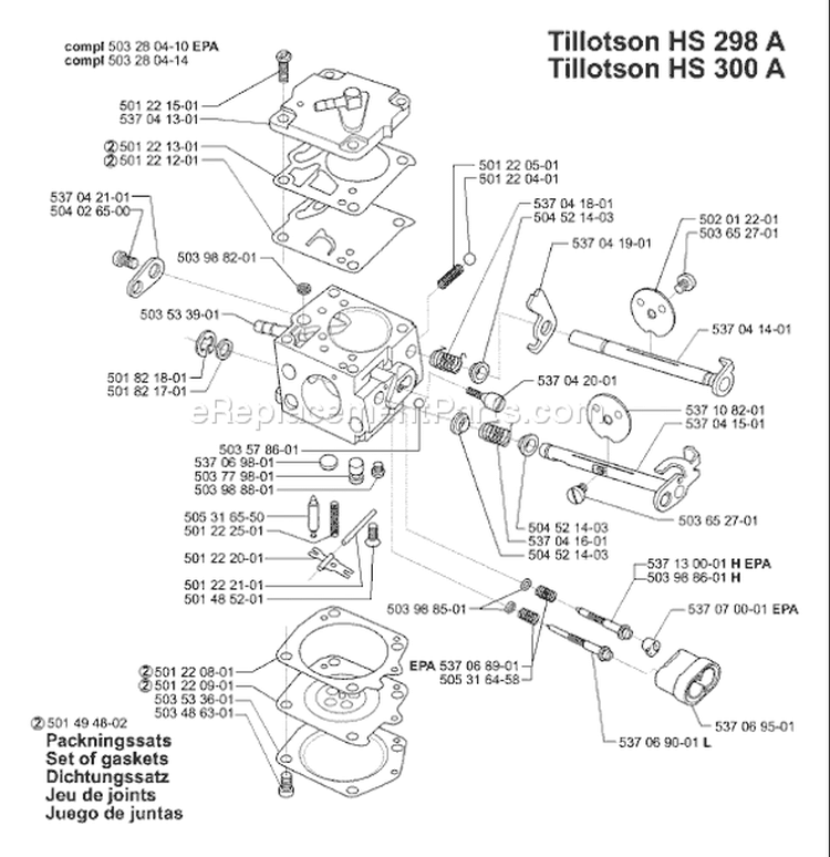 Page C Diagram and Parts List for 395EPA 395 EPA 2001-01 Husqvarna Chainsaw
