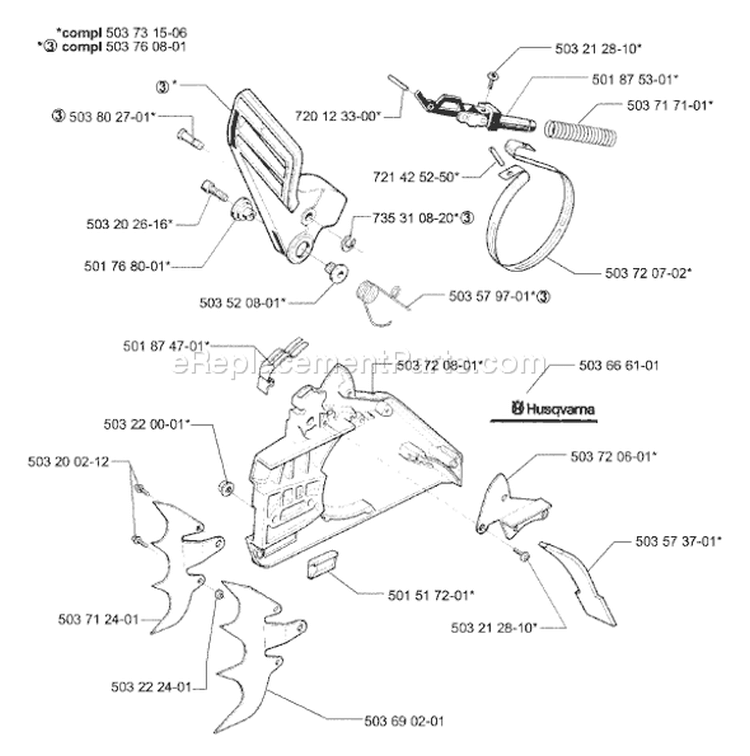 Page D Diagram and Parts List for 395EPA 395 EPA 2001-01 Husqvarna Chainsaw