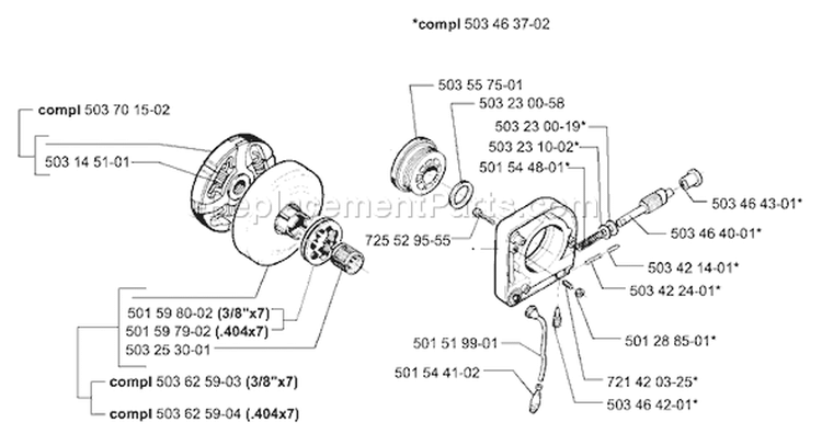 Page E Diagram and Parts List for 395EPA 395 EPA 2001-01 Husqvarna Chainsaw